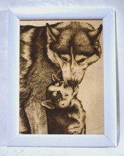 Brandmalerei hund siberian - hund,