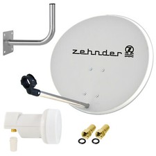 ZEHNDER Digitale SAT Anlage 60cm Satelliten Spiegel SINGLE LNB 0,1 db Wandhalter