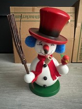 Ulbricht Räuchermann Schneemann Zylinder Erzgebirge Volkskunst Rarität Seiffen