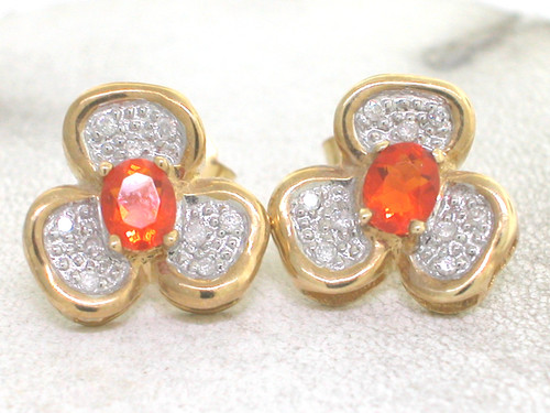 Feuer opal ohrstecker 585 - ohrstecker,
