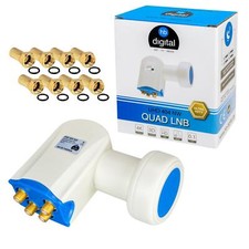 4 Teilnehmer direkt 4-fach DIGITAL Quad LNB LNC FULL Ultra HD HD+ 3D 4K SKY HDTV