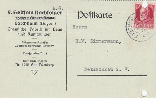 Forchheim postkarte 1919 - 1919,, f
