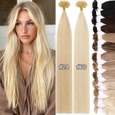 200 Strähnen Bonding Extensions Echthaar 1g DICK Keratin Haarverlängerung Glatt
