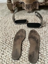 Ophena S Magnetische Sicherheitssteigbügel silber super Zustand mit gebrauchten Einlegesohlen Gr. 7