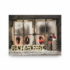 Bild Leinwand 30/40 mit LED beleuchtet Weihnachten Advent Stall Fenster Wandbild