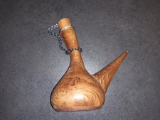 Dachbodenfund Nachlass Deko Trinkgefäß alter Porron Leder Glas