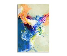 60x90cm Saxophon Spieler I Aquarell Art Leinwandbild