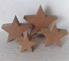 Deko Stern Rohling aus MDF-Holz 40mm dick, Größe 6cm bis 29cm, Basteln, bemalen