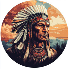 XXL 30X30 Autoaufkleber Indianerhäuptling Aufkleber
