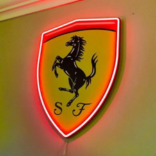 Ferrari leuchtreklame wanddeko - ferrari,