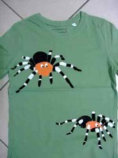C&A Shirt kurzarm T-Shirt 128 Junge Spinne Spider Khaki grün Zebraspinne