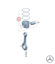 1x Original MERCEDES-BENZ A6540302501 Kolben & Ringe OM654 4 & 6 Zylinder Motor
