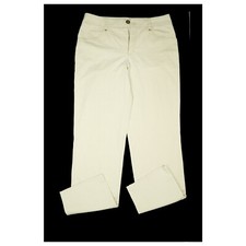 Mac Gracia Damen Jeans Hose stretch high Stoff straight 40 L W31 L34 beige dünn