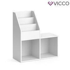 Kinderregal Aufbewahrungsregal Spielzeugablage Luigi Weiß Sitzbank Faltbox Vicco