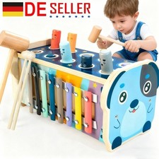 Montessori Spielzeug!ab 1 Jahr-3 in 1 Hammerspiel Holzspielzeug Motorikspielzeug