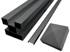 2. Wahl WPC Sichtschutz Verstärkter Aluminium Zaunpfosten Anthrazit 121 cm