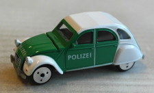 Majorette Citroen 2CV Ente grün/weiß POLIZEI Oldtimer Auto Döschwo German Police