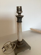 Tischlampe Onyx Säule Zinn