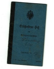 Ersatzreserve-Paß für Ersatzreservisten Peter Lüneburg Kirchwerder Hamburg 1888
