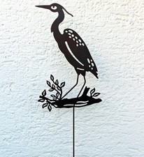 3 x Gartenstecker REIHER 60 cm (923373) NEU Gartendeko Beetstecker Kranich