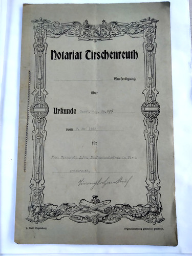 Urkunde notariat tirschenreuth - urkunde,