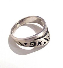 Schöner Ring 925er Sterling Silber Modernist Silver Jewelry Vintage 1980s 1990s