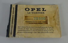 Scheckheft / Serviceheft Opel Blitz 1,9 Tonner Stand 1961