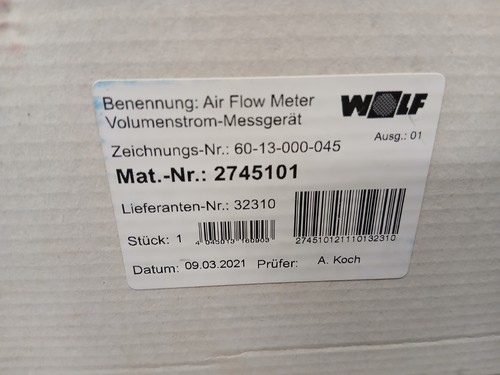 Wolf air flow meter - air,