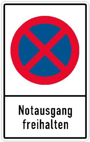 Halteverbotsschild notausgang - halteverbotsschild,