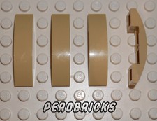 Lego Basic 4x Bogen halbrund Schrägstein Dachstein 1x4 tan #93273