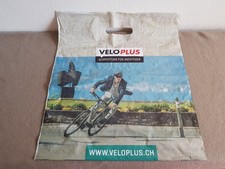 alte Plastiktüte Veloplus Fahrradzubehör  Schweiz 39 cm x 45 cm Tasche Sammler