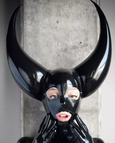 Schwarz latex haube - latex,