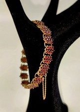 Top 800 echt Silber Granat-Armband einzel Glieder viel Granat Sicherheitsschließ