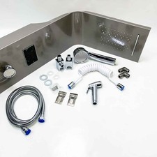 fyheast Duschsäule mit Hydromassage, LED, 6 Funktionen, Regendusche,