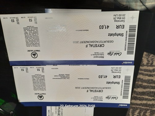 Crystal konzerttickets 2 - f,