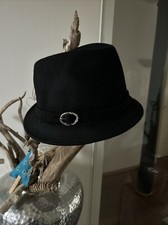 Eleganter Damenhut Strass Schwarz Trachtenhut  Gr. 57 oder 59 100% Wolle NEU