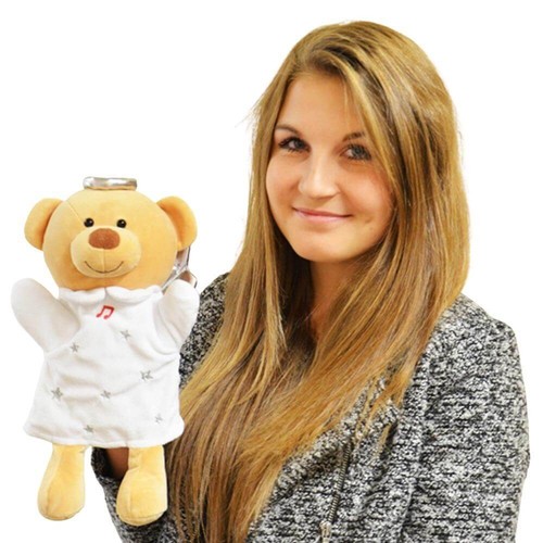 Musikhandpuppe teddybär mit - musikhandpuppe,
