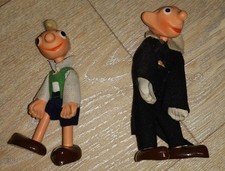 2 alte beweglich Figuren Hurvinek und Spejbl Tschechien DDR CSSR