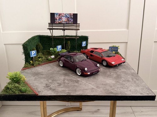 Diorama parking makieta - 1:18,