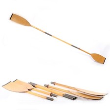 2 x altes Paddel Holz Holzpaddel Steckpaddel Set 6teilig Vintage Kanu Sport