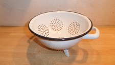 Altes Abtropfsieb Sieb Seiher Nudelsieb Emaille Emalsieb Ø ca 22 cm Höhe 12 cm