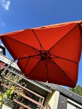 Schneider Ampelschirm Rhodos, Terrakotta, 3,00x3,00 Meter mit Ständer und Licht.