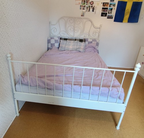Ikea bett weiß - metall, leirvik