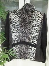 Blazer mit  Leo Webpelz und Kunstleder, Gr. 38, Adagio