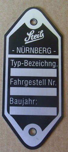Typenschild steib seitenwagen - steib,