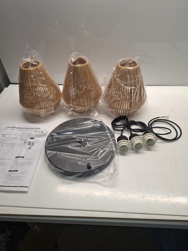 3er set rattan pendelleuchte - 3er,
