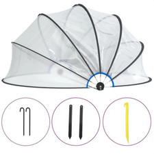 Pool Kuppel Transparent 406x203 cm PVC UPF30 Überdachung mit Erdspießen Fibergla