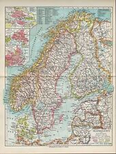Landkarte map 1934: Skandinavien und Finnland. Finland Ostsee Nordsee Norwegen