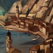 Öl-Gemälde Kunst Gardasee Limone Italien Deko Signiert: SCH 64 Hermann Schweizer