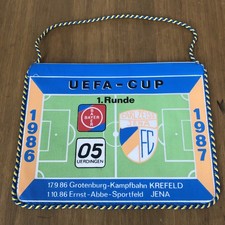 fc carl zeiss jena x Bayer Uerdingen Uefa Cup 1986 wimpel/Pennant/fanion